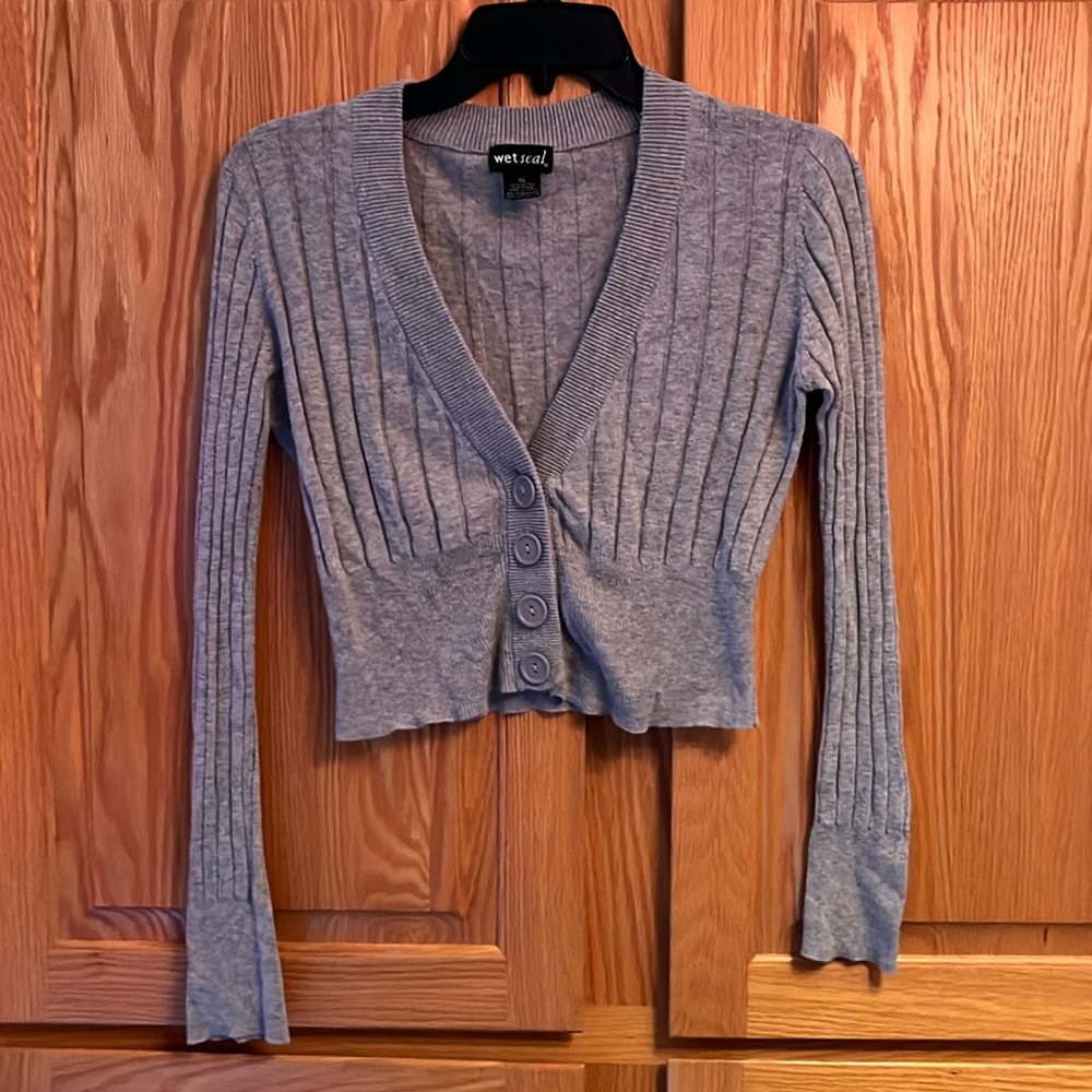 Youth Gray Button-up Cardigan